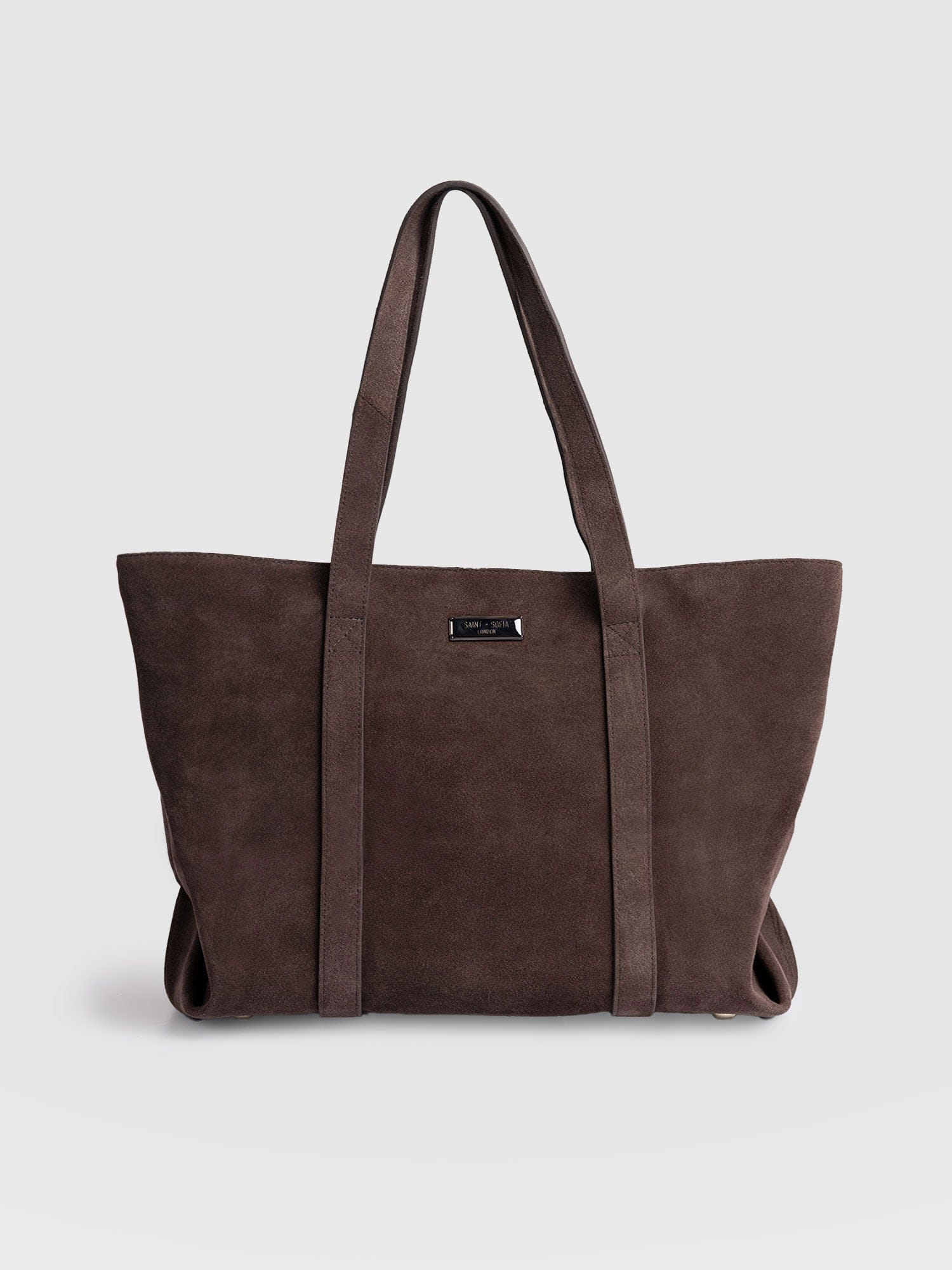 Kara Shopper Bag Brown Suede - Women's Bags | Saint + Sofia® UK